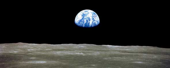 Earthrise from the moon.
