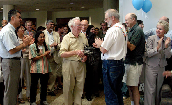 Oliver Smithies Nobel reception in Chapel Hill.