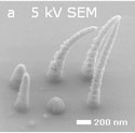 Nanocrystals magnified under an electron microscope
