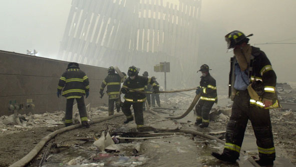 Firefighters in New York on Sept 11
