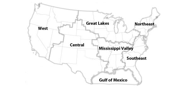 Map of regional licenses from FCC auction
