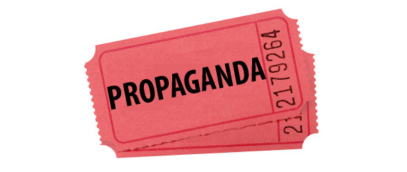 Propaganda on movie ticket