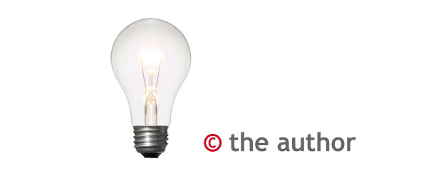 Lightbulb with text: copyright the author