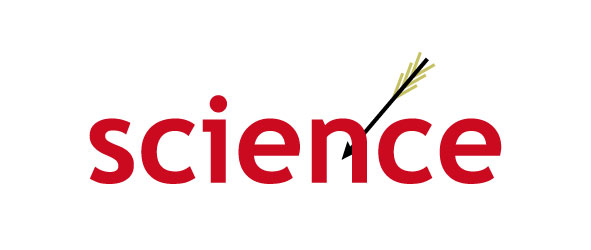 The word science with an arrow shot through it.