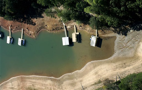 A depleted Lake Lanier in Georgia last fall