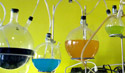 Beakers in a lab