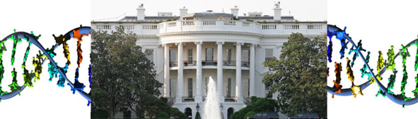 White House with DNA running through it.