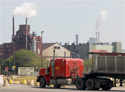Truck entering plant