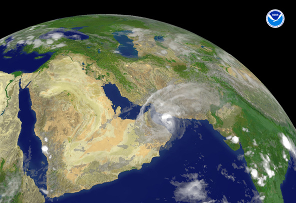 Cyclone Gonu over the Arabian Sea