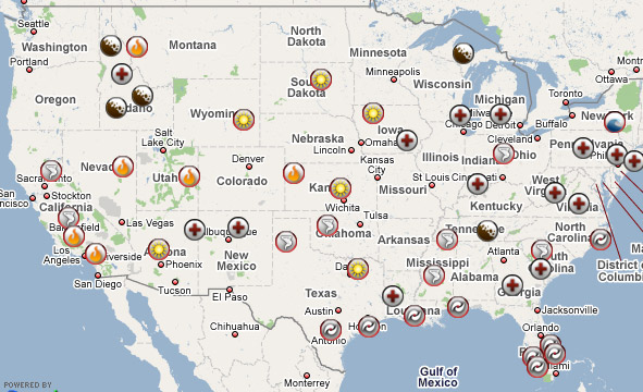 Screen shot of the climate map