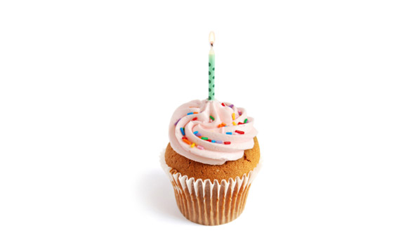 Cupcake with one candle