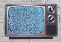 fuzzy TV on a billboard
