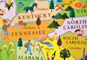 U.S. map with products from states