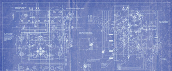 blueprint of complex machine