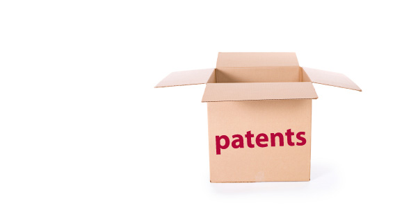 open box that reads Patents