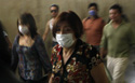 people in the Mexico City subway wearing face masks