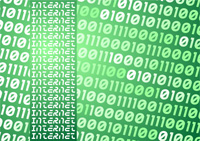 green computer screen with binary code on it
