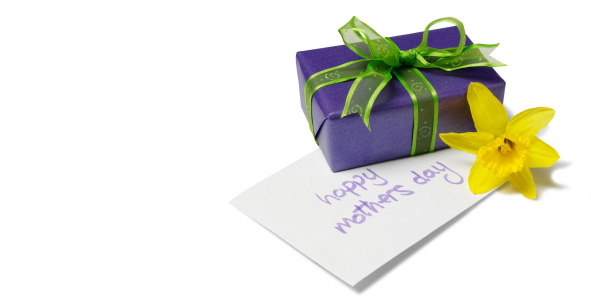 mothers day gift with card and flower