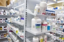 prescription bottles in a pharmacy