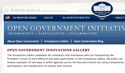 screen shot of White House Open Government Initiative innovations gallery