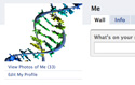 social networking site profile with picture of DNA and the name Me