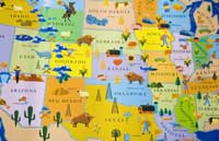 map of USA with regional products on it