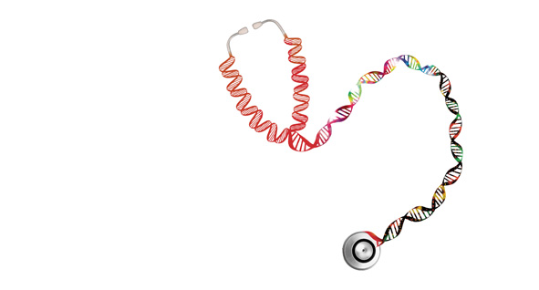 Stethoscope in the shape of a double helix