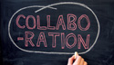 hand writing Collaboration on chalkboard