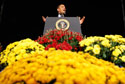 President Barack Obama makes remarks about stimulus funding for biomedical research, Wednesday, Sept. 30, 2009, at the National Institutes of Health in Bethesda, Maryland.