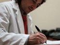 Doctor at his desk